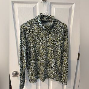 J. Crew Floral Long Sleeve Turtleneck Top